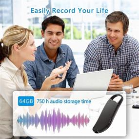 img 3 attached to 🎙️ Vandlion 64GB Keychain Voice Recorder with Triple Noise Reduction - Perfect for Lectures, Interviews, Meetings, and More!