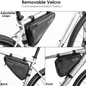 img 2 attached to 🚲 Enhance Your Bike's Storage with WOTOW Water Resistant Reflective Triangle Handlebar Top Tube Bag: Ideal for Mountain and Road Bikes