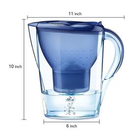 img 3 attached to Jucoan 14-Cup Water Filter Pitcher: Alkaline Purifier Jug with 2 Filters, PH Increase & Filter Change Indicator