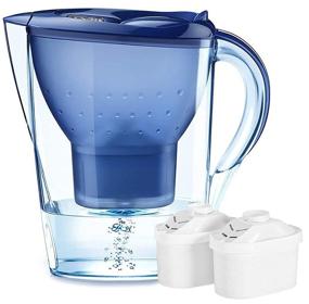 img 4 attached to Jucoan 14-Cup Water Filter Pitcher: Alkaline Purifier Jug with 2 Filters, PH Increase & Filter Change Indicator