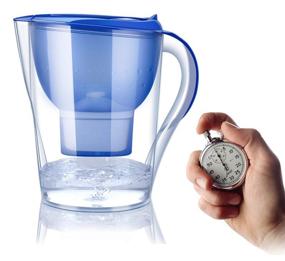 img 1 attached to Jucoan 14-Cup Water Filter Pitcher: Alkaline Purifier Jug with 2 Filters, PH Increase & Filter Change Indicator