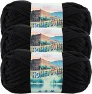 🦁 lion brand hometown usa yarn in oakland black - premium quality and super soft logo