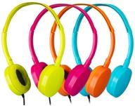🎧 bulk pack of 4 school headphones for classrooms - ymj y4 mixed color earphones earbuds for kids, students, libraries, and laboratories (mix) logo