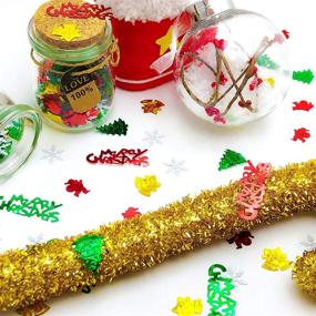 img 1 attached to 🎄 Christmas Party Table Scatters Decoration - Gitter Confetti Sprinkles for Winter Wonderland Santa Festive Party Supplies - Metallic Foil - 45g (1.6OZ), 1100Pcs