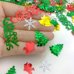 img 2 attached to 🎄 Christmas Party Table Scatters Decoration - Gitter Confetti Sprinkles for Winter Wonderland Santa Festive Party Supplies - Metallic Foil - 45g (1.6OZ), 1100Pcs