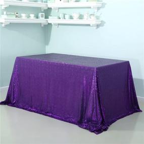 img 1 attached to Сияющая фиолетовая пурпурная скатерть для торжества Zdada Sparkling Purple 55x108 с пайетками 🎉, блестящая скатерть для свадеб и домашнего декора