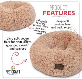 img 3 attached to 🐾 Ultra Plush Calming Pet Bed by Pet Craft Supply - Premium Comfort Blanket Included - Ideal Medium Dog Bed, Small Dog Bed, Cat Bed, Puppy Bed