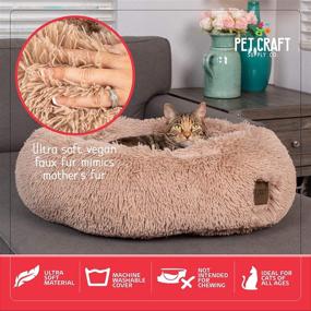 img 2 attached to 🐾 Ultra Plush Calming Pet Bed by Pet Craft Supply - Premium Comfort Blanket Included - Ideal Medium Dog Bed, Small Dog Bed, Cat Bed, Puppy Bed