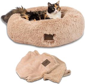 img 4 attached to 🐾 Ultra Plush Calming Pet Bed by Pet Craft Supply - Premium Comfort Blanket Included - Ideal Medium Dog Bed, Small Dog Bed, Cat Bed, Puppy Bed