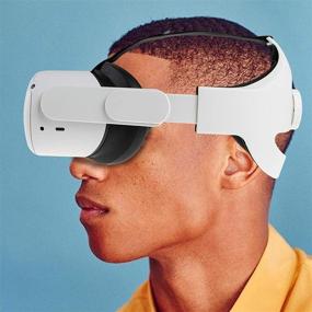 img 1 attached to 🎧 Стропа для головы Seltureone для Oculus Quest 2 - удобная регулируемая стропа с подушкой для головы и защитой VR-линз - Черная