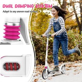 img 2 attached to Top-rated Scooters for Teens and Adults: Double Suspension, Adjustable 🛴 Handlebars, 2 Big Wheels, Quick Release Folding System - Perfect Gift Selection!