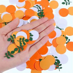 img 2 attached to 🍊 200 Pieces Little Cutie Baby Shower Confetti Sprinkle: Orange Baby Shower Confetti with Eucalyptus Decorations - Hey Cutie Citrus Tangerine Themed Table Scatter Confetti for Baby Shower Table Supplies