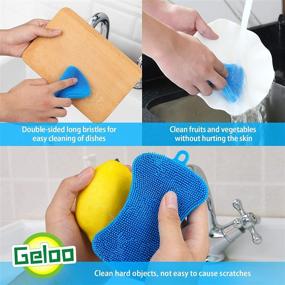 img 1 attached to Geloo Silicone Sponge Dish Sponges: Double-Sided Cleaning Kitchen Gadgets (3 Pack)