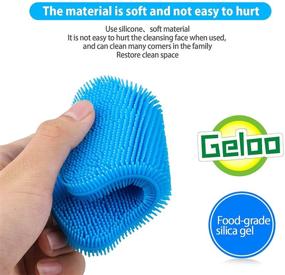img 2 attached to Geloo Silicone Sponge Dish Sponges: Double-Sided Cleaning Kitchen Gadgets (3 Pack)