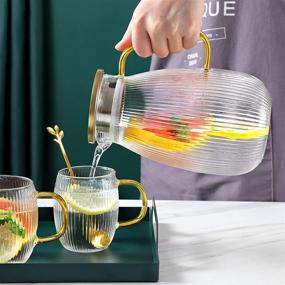 img 3 attached to 🥤 JIAQI Glass Pitcher with Lid for Beverages