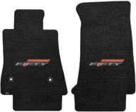 🔴 custom fit ebony velourtex floor mats for 2017 camaro with 50th anniversary logo - 2 pc logo