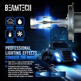 img 2 attached to 💡 Лампа BEAMTECH H4 LED: 14000LM 9003 G-XP микросхемы, 110W 6500K высокая мощность Ксенонового белого преобразовательного комплекта - 360° освещение, замена галогенной лампы