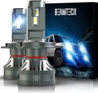 💡 лампа beamtech h4 led: 14000lm 9003 g-xp микросхемы, 110w 6500k высокая мощность ксенонового белого преобразовательного комплекта - 360° освещение, замена галогенной лампы логотип