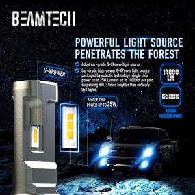 img 3 attached to 💡 Лампа BEAMTECH H4 LED: 14000LM 9003 G-XP микросхемы, 110W 6500K высокая мощность Ксенонового белого преобразовательного комплекта - 360° освещение, замена галогенной лампы