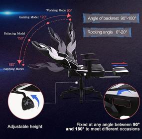 img 2 attached to 🕹️ SITMOD Gaming Chair - Computer Chair with Massage Lumbar Support, 400 lb Weight Capacity - Big and Tall Gamer Chair with Footrest - Office Chair with Mat for Hardwood Floor/Carpet - White