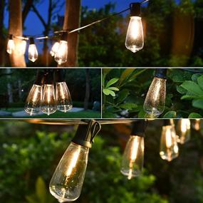 img 1 attached to 🌟 UL Listed Commercial Grade Waterproof Outdoor String Lights - 60FT 2 Pack with 32 Large Vintage Bulbs for Patio, Backyard, Wedding Party & More