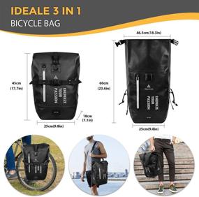 img 1 attached to 🚴 Hikenture 27L Waterproof Bike Bag: Saddle Panniers for Rear Rack Trunk - Efficient Cycling Storage and Luggage Solution