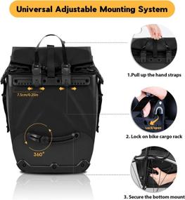 img 3 attached to 🚴 Hikenture 27L Waterproof Bike Bag: Saddle Panniers for Rear Rack Trunk - Efficient Cycling Storage and Luggage Solution