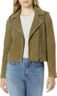 lucky brand women's helen leather moto jacket: stylish and edgy outerwear for women logo