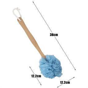 img 2 attached to WYKOO 3PCS Soft Touch Bath Brush, Sponge Scrubber with Extended Handle for Shower and Skin Exfoliation