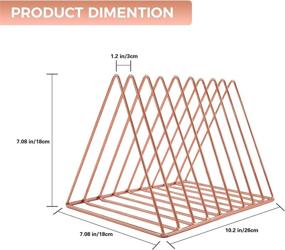 img 2 attached to 🎵 2-Pack Vinyl Record Triangle Magazine Rack - Metal Desktop File Folder Holder and Organizer for Albums - Magazine Stand and Record Storage for Desk - Ideal for LP Photo Props and Record Stand