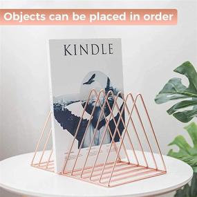 img 1 attached to 🎵 2-Pack Vinyl Record Triangle Magazine Rack - Metal Desktop File Folder Holder and Organizer for Albums - Magazine Stand and Record Storage for Desk - Ideal for LP Photo Props and Record Stand