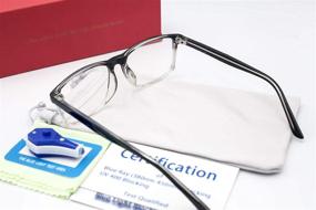 img 1 attached to 👓 Защитные очки от компьютерного синего света с блокировкой УФ-излучения для женщин, мужчин и подростков - против напряжения глаз, блокируют блики игрового экрана, прямоугольная оправа