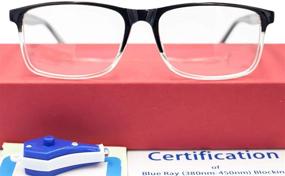 img 4 attached to 👓 Защитные очки от компьютерного синего света с блокировкой УФ-излучения для женщин, мужчин и подростков - против напряжения глаз, блокируют блики игрового экрана, прямоугольная оправа