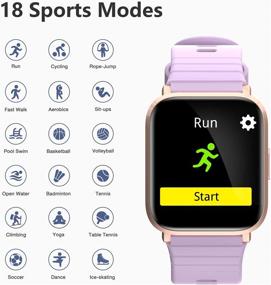 img 3 attached to 🏊 KALINCO Swim Smart Watch для Android-телефонов iOS - водонепроницаемый фитнес-трекер с монитором сердечного ритма, педометром и монитором сна - фиолетовый