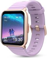 🏊 kalinco swim smart watch для android-телефонов ios - водонепроницаемый фитнес-трекер с монитором сердечного ритма, педометром и монитором сна - фиолетовый логотип