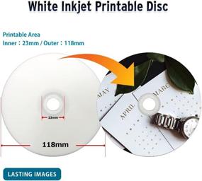 img 2 attached to 📀 PlexDisc CD-R 700MB 52X White Inkjet Hub Printable Recordable Media (100 Discs) - Efficient and Convenient 100pk Cake Box