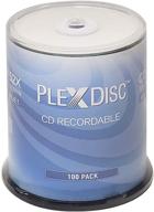 📀 plexdisc cd-r 700mb 52x white inkjet hub printable recordable media (100 discs) - efficient and convenient 100pk cake box logo