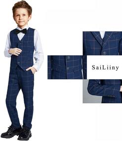 img 3 attached to Formal Wedding Toddler Plaid Tuxedo Boys' Clothing via Suits & Sport Coats