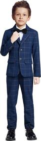 img 2 attached to Formal Wedding Toddler Plaid Tuxedo Boys' Clothing via Suits & Sport Coats