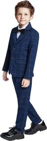 img 1 attached to Formal Wedding Toddler Plaid Tuxedo Boys' Clothing via Suits & Sport Coats