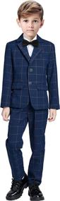 img 4 attached to Formal Wedding Toddler Plaid Tuxedo Boys' Clothing via Suits & Sport Coats