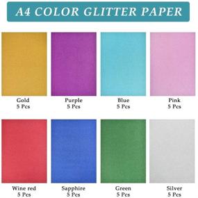img 2 attached to 🎉 ATPWONZ Glitter Cardstock Paper - 40 Sheets, Colored Sparkly Paper for Wrapping, Scrapbooking, DIY Crafts, Wedding & Birthday Party Decorations