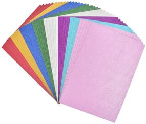 img 4 attached to 🎉 ATPWONZ Glitter Cardstock Paper - 40 Sheets, Colored Sparkly Paper for Wrapping, Scrapbooking, DIY Crafts, Wedding & Birthday Party Decorations