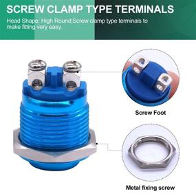 img 1 attached to 🚗 Twidec 16mm Waterproof Blue Metal Shell Momentary Raised Top Push Button Switch 3A/12~250V SPST 1NO Start Button for Car Modification Switch – Quality Assurance for 1 Year – M-16-BU-G