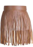 👗 fringe leather vintage women's accessories and belts with adjustable waistband logo