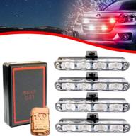 xtauto car 16 led red white police strobe flash light dash emergency warning lamp 12v logo