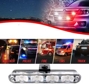 img 1 attached to XTAUTO Car 16 LED Red White Police Strobe Flash Light Dash Emergency Warning Lamp 12V