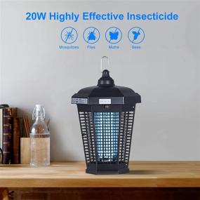img 2 attached to 🦟 20W Bug Zapper, High Voltage Mosquito Zapper Indoor/Outdoor, Electronic Fly Killer with Light Sensor, Waterproof Insect Lamp Bug Zapper for Home, Garden, Backyard, Patio