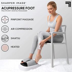 img 3 attached to 🦶 Relax and Rejuvenate with SHARPER IMAGE Acupoint Acupressure Foot Massager Machine - Ultimate Comfort with Acupressure, Heat, Compression, & Vibration - Shiatsu Kneading for Arch, Soothing Relief for Sore & Tired Muscles