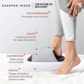 img 2 attached to 🦶 Relax and Rejuvenate with SHARPER IMAGE Acupoint Acupressure Foot Massager Machine - Ultimate Comfort with Acupressure, Heat, Compression, & Vibration - Shiatsu Kneading for Arch, Soothing Relief for Sore & Tired Muscles